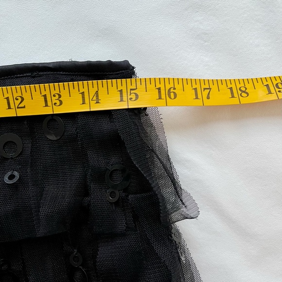 Night Way Black Vintage Skirt w/Tulle Tiered Design, Invisible Zip M (Women) A - Picture 5 of 6